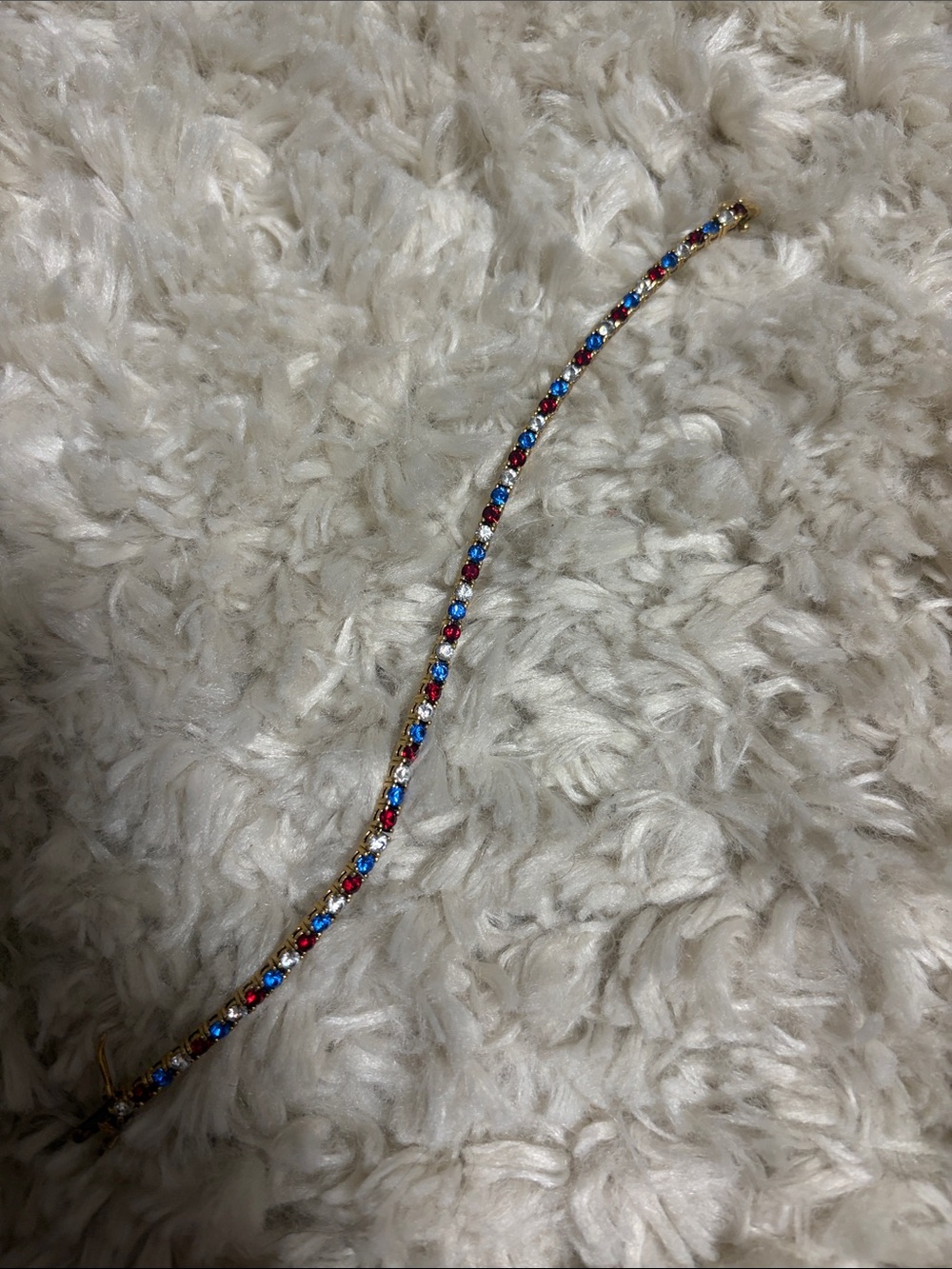 Joan Rivers Gold-Tone Bracelet with Red and Blue Stones